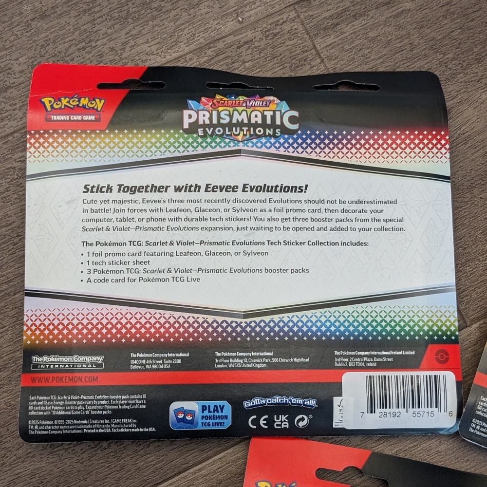 💎 Prismatic Evolutions 💎 Tech Sticker Collection Full Set of 3 - Pokemon Cards - Picture 7 of 12